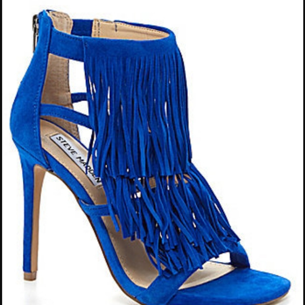 Steve Madden Blue Fringe Heels